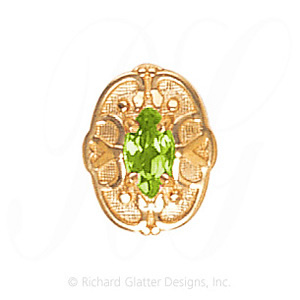 GS465 PD - 14 Karat Gold Peridot Slide 